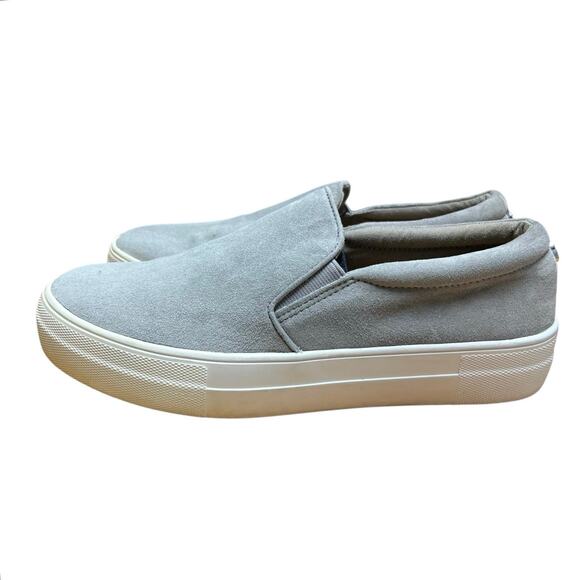 Steve Madden Women’s Gray Suede Gills Platform Slip On Sneakers Size 7 Medium - Picture 1 of 9